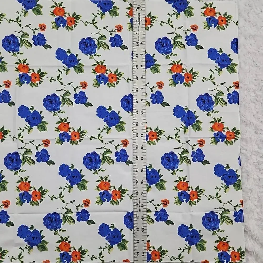 Lemlem Blue and Red Floral Purse Scarf 22.5
